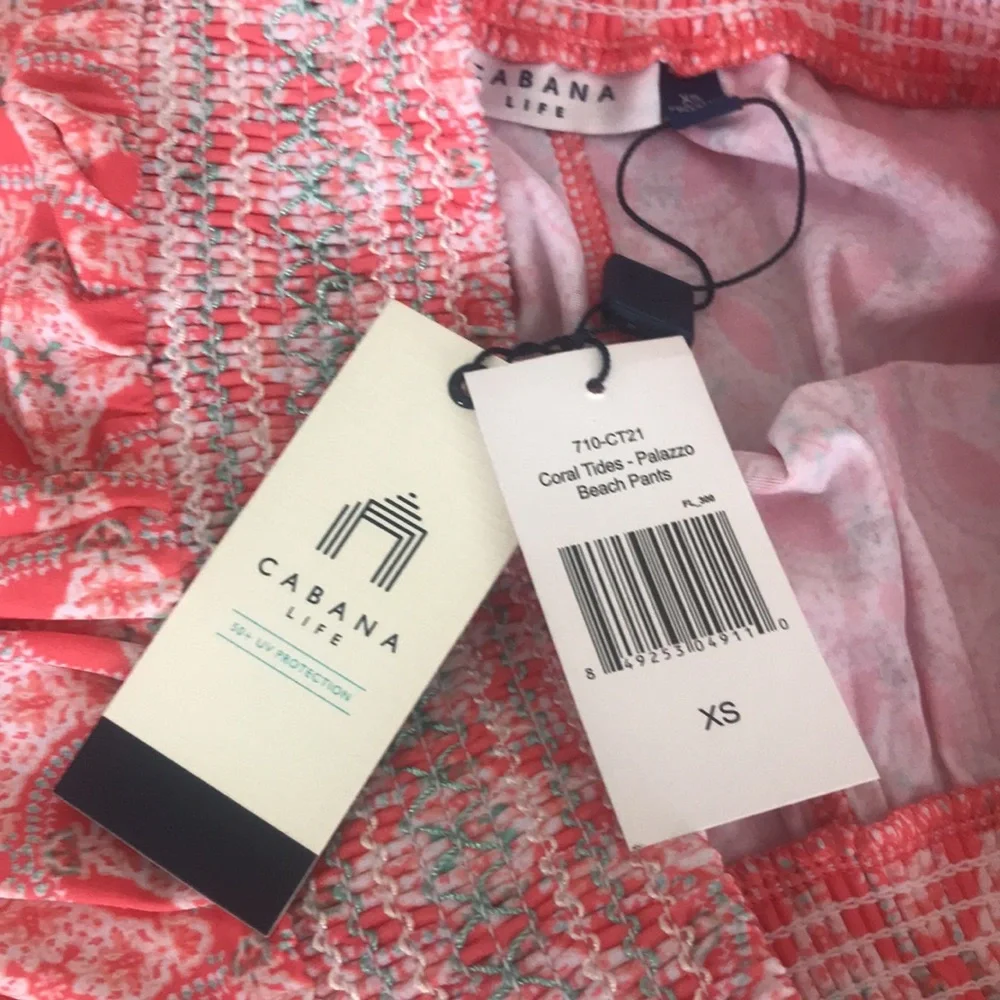 Cabana Life Palazzo Beach Pants Coral Tides Size XS - Picture 9 of 11